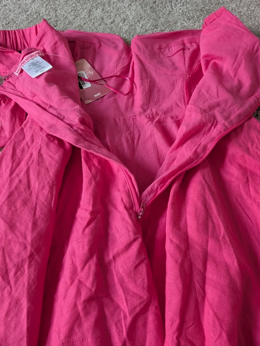 NWT Megan Moroney Mini Off the Shoulder Hot Pink Dress Small - Picture 8 of 13